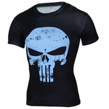 Moisture Wicking Shirts 3D Digital Printing Superman Black Panther Short-Sleeved T-shirt Captain America Sports Tights Men's Quick-Drying Fitness