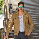 Men Fit Bomber Jacket Windbreaker Moto Street Coat Fall Mens Stand-up Collar Casual Jacket Men's Outdoor Military Suit Jacket Men
