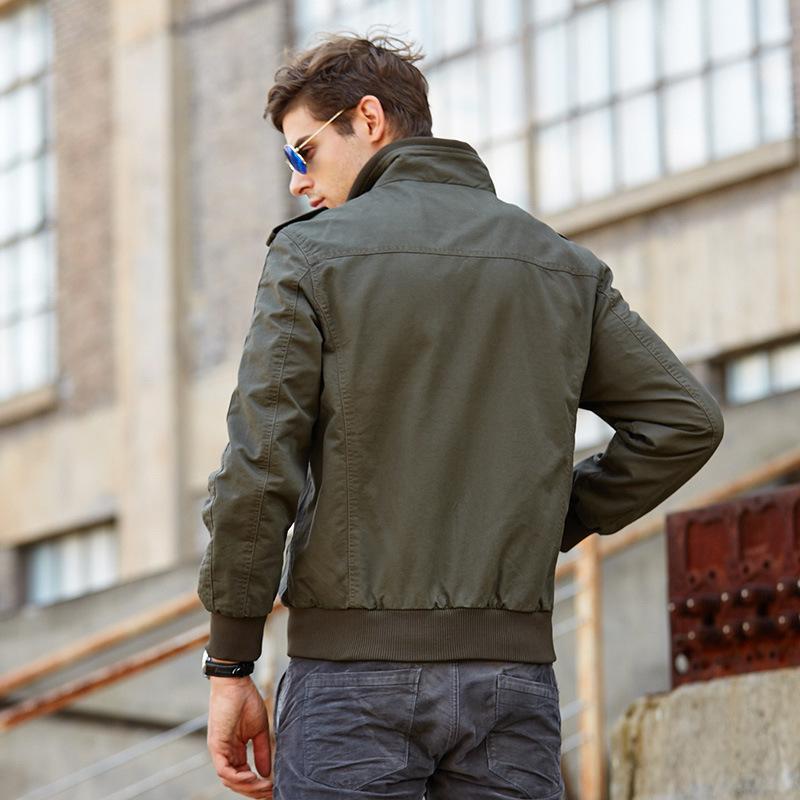 Men Fit Bomber Jacket Windbreaker Moto Street Coat Fall Mens Stand-up Collar Casual Jacket Men's Outdoor Military Suit Jacket Men