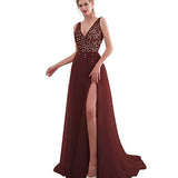 Semi Formal Dresses for Wedding Women's Clothing Split Sexy V-neck Exposed Formal Dress
