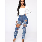Women Distressed Denim Jeans Ripped Jean Ripped Style Stretch Jeans for Women