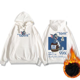 Tom And Jerry Hoodie Spring Fleece-Lined Loose Hooded Top
