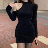 Sweater Dress Outfit With Tights 2 Piece Set Winter Knitted Dress Short Sweater Bottom Skirt