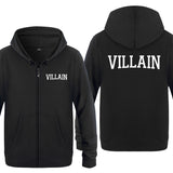 Villain Hoodie Men 'S Zipper Sweater Villain Letters