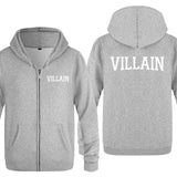 Villain Hoodie Men 'S Zipper Sweater Villain Letters