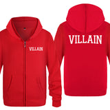 Villain Hoodie Men 'S Zipper Sweater Villain Letters