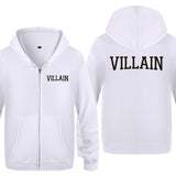 Villain Hoodie Men 'S Zipper Sweater Villain Letters