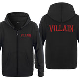 Villain Hoodie Men 'S Zipper Sweater Villain Letters
