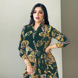 Work Dresses for Girls Women's Printed Shirt Dress