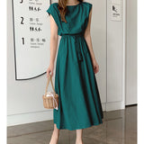 Work Dresses for Teachers Summer Loose Large Size Midi Dress