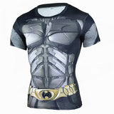 Moisture Wicking Shirts 3D Digital Printing Superman Black Panther Short-Sleeved T-shirt Captain America Sports Tights Men's Quick-Drying Fitness