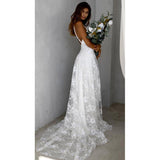 Women Lace Wedding Dress Women Dress Sexy V-neck Strap Lace Dress