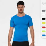 Moisture Wicking Shirts Men's Fitness Sports Running Tight Clothes T-shirt Stretch Quick Drying Clothes Short-Sleeved Shirt