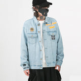 Yankees Letter Jacket Spring and Autumn Denim Jacket Men and Women Loose-Fitting Workwear Jacket