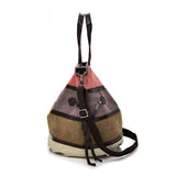 The Teacher Tote Canvas Shoulder Bag Women's Colored Mosaic Crossbody Striped Hand-Carrying Women's Bag