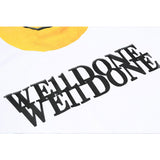 We11done T Shirt Smiley Face Letter Print Loose Casual Men