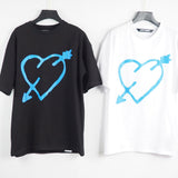 Palm Angels Love Arrow Print Men's and Women's Short Sleeve Casual Loose