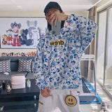 Justin Bieber Drew House Spring and Autumn Thin Fashion Brand Drew Smiley Face Full Printed Hoodie Hooded Sweater