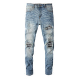 Amiri Jeans Casual Hip Hop Wash Splash-Ink Painted Slim Jeans Casual Fashionable 6665