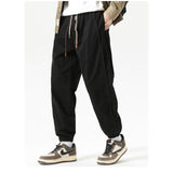 Men Sweatpants Belt Loose Casual Pants Hip Hop Pure Cotton