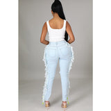 Women Distressed Denim Jeans Ripped Jean Ripped Stretch Jeans Skinny Pants Women