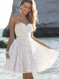 Women Lace Wedding Dress Summer Dress Sexy Tube Top Dress Short Dress