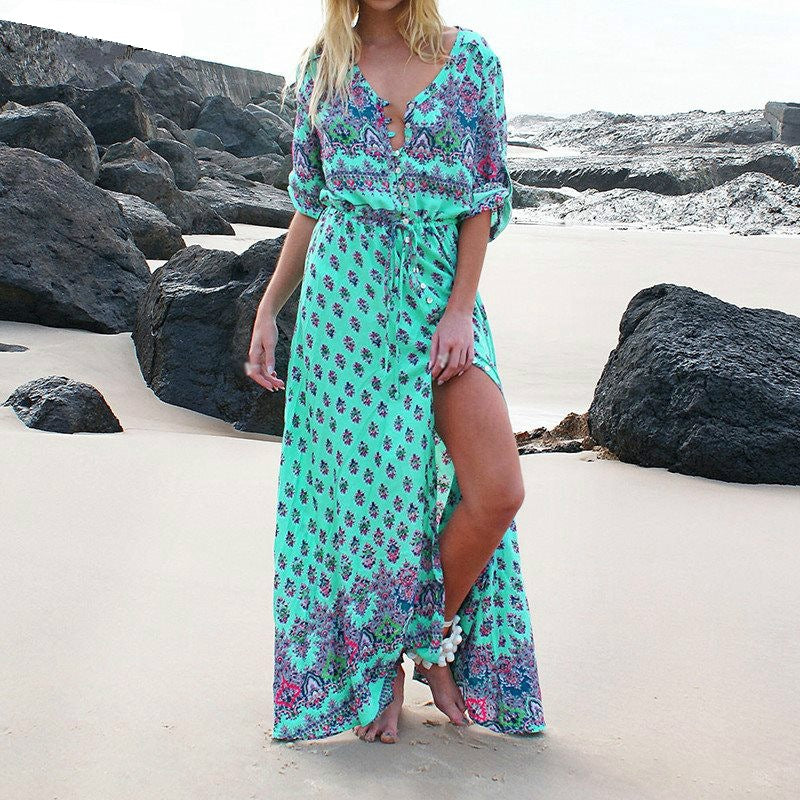 Beth Dutton Bohemian Dress Summer Spring Midi Dresses
