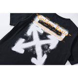 Off White T Shirt Spring/Summer Graffiti Short Sleeve Ow Hand Spray Arrow Print Tshirt Unisex Cotton Owt