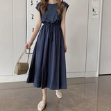 Work Dresses for Teachers Summer Loose Large Size Midi Dress