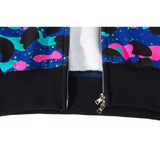Shark Print Jacket Autumn and Winter Men's and Women's Galaxy Travel Notes Camouflage Tiger Head Embroidered Sweater Baggy Coat