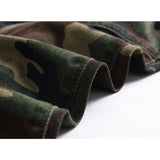 J Shaped Jeans Men's Jeans Slim Straight Camouflage Motorcycle plus Size