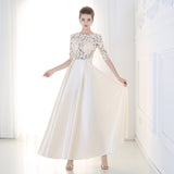 Prom Dresses Double-Shoulder Banquet Evening Dress Long Host Elegant Graceful Catwalk Waist-Tight Evening Dress for Women