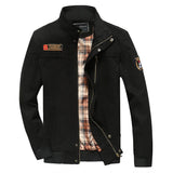 Men Fit Bomber Jacket Windbreaker Moto Street Coat Embroidered Military Uniform Men's Jacket plus Size Workwear Cotton Casual Coat Men