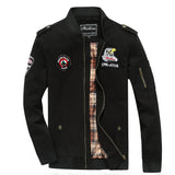 Men Fit Bomber Jacket Windbreaker Moto Street Coat Men's Jacket Autumn Military Suit plus Size Air Force Casual Coat Men