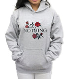 Black Rose Hoodie Rose Floral Print Long Sleeve Pullover