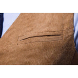 Tuxedo Vests Men Suit Vest Men's Corduroy Single-Breasted Vest Men's Suit Vest