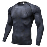 Moisture Wicking Shirts Men's 3D Printing Fitness Running Training Long Sleeve Elastic Wicking Quick Drying Clothes