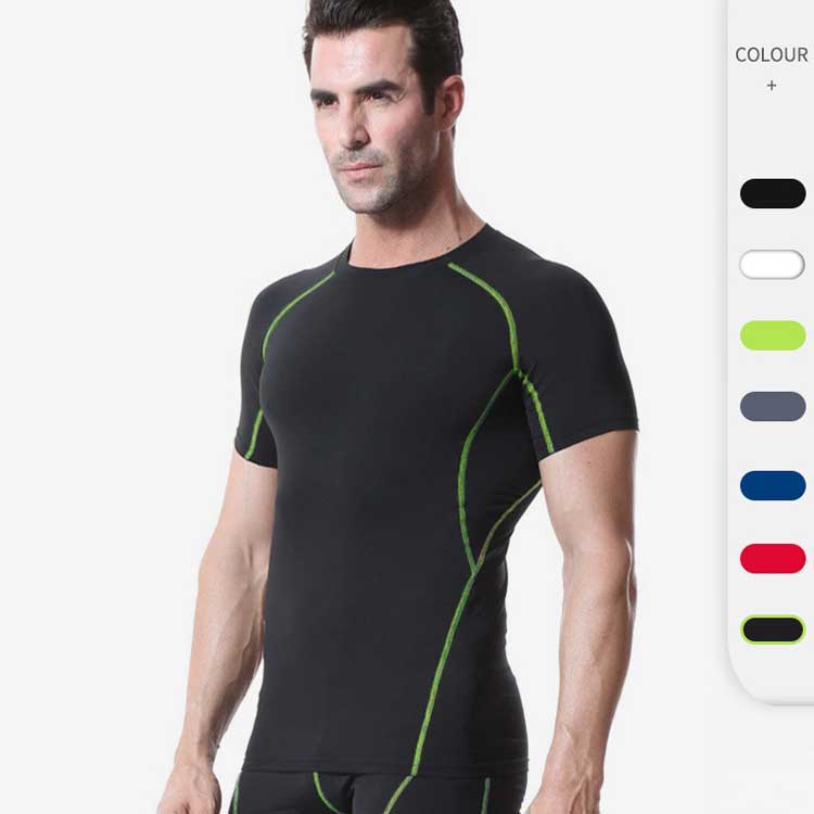 Moisture Wicking Shirts Men 'S Tight Pro Fitness Sports Running Training Wear Stretch Quick Drying Clothes Short-Sleeved Shirt