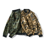 Men Fit Bomber Jacket Windbreaker Moto Street Coat Autumn Men's Jacket Camouflage Cotton Military Suit Coat Loose plus Size Casual Jacket