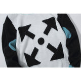 Off White Sweater Autumn Casual Fashionable Winter Arrow Print Round Neck Bottoming Shirt Knitted Sweater Owt