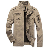 Men Fit Bomber Jacket Windbreaker Moto Street Coat Fall Winter Men's Jacket Cotton Loose Embroidered Military Suit plus Size Men's Jacket