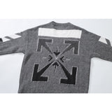 Off White Winter Sweaters Mohair Dark Gray Wool Knitted Sweater for Men and Women