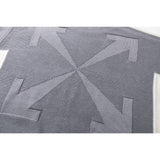 Off White Winter Fleece Sweatshirts Autumn and Winter Stitching Arrow round Neck Pullover Knitted Sweater