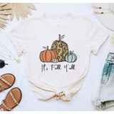 Halloween Costumes Fall Yall Pumpkin Pumpkin L Printed round Neck T-shirt for Women