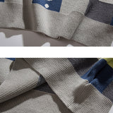 Man Fall Winter Outfis Autumn and Winter Contrast Color round Neck Sweater Sweater Men and Women Loose
