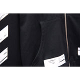 Off White Zipper Hoodie Off SATINE Arrow Pattern Cardigan Zipper Hoodie Coat