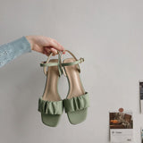 Nude Chunky Heel Casual Sandals