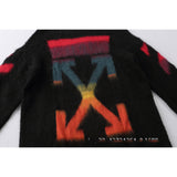 Off White Winter Sweaters Autumn and Winter Colorful Striped Arrow Print Loose Sweater