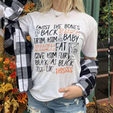 Halloween Costumes Twist the Bones Printed round Neck T-shirt for Women