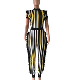 Women Striped Catsuit Jumpsuit Autumn Fashion Jumpsuit